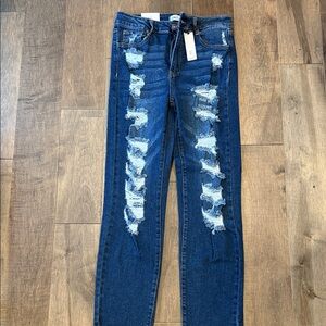 Rue21Distressed Dark Blue Jeans